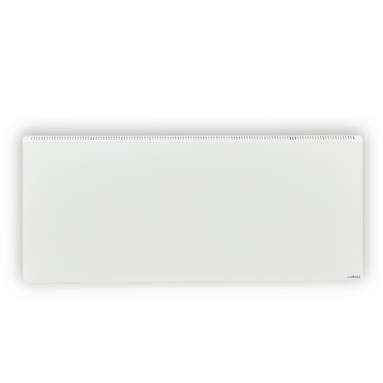 ecoheat Hybrid-T 1400 Infrarot- und Konvektionsheizung an Wand montiert, effizient und wartungsfrei.