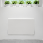 ecoheat Hybrid-T 600 Heizgerät in metallischer Oberfläche, wandmontierbar, 600 Watt Heizleistung.