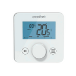 Perfekte Wärme auf Knopfdruck: ecoheat Sensus Funk-Thermostat für Aura & Vitrea – intelligente Steuerung mit präziser Temperaturregelung.