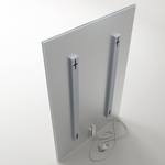 ecoheat Vetro Infrarot-Glasheizung 60x90 cm, rahmenlos, glatte Glasoberfläche, 600 Watt Heizleistung.