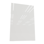 Dünnes, rahmenloses Infrarot-Glasheizpanel ecoheat Vetro in schlichtem Weiss mit glatter Glasoberfläche.