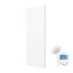 ecoheat Vitrea 625: Glas-Infrarotheizung mit Funk-Empfänger. Modernes Design trifft auf angenehme Strahlungswärme – perfekt für stilvolles Wohnen.