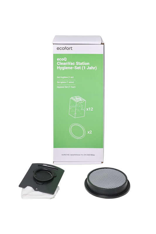 ecoQ CleanVac Station Hygiene-Set – Jahres-Set für hygienische Reinigung