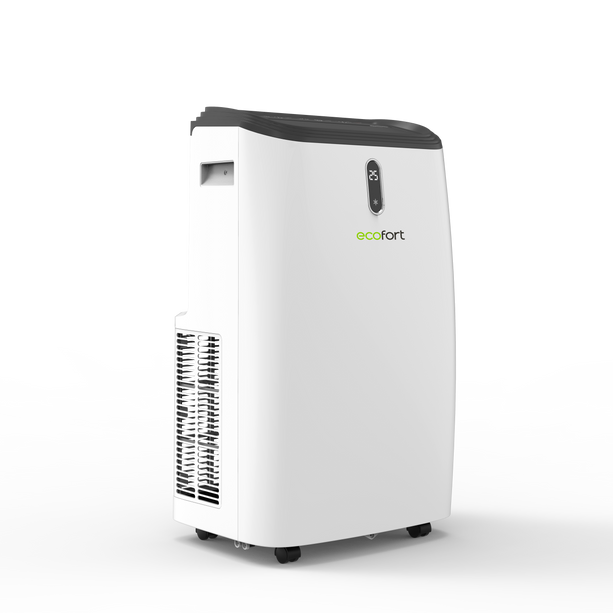 Leistungsstark und effizient: ecoQ CoolAir 14+ mit Kältemittel, Abluftschlauch, App-Steuerung und Hot Air Stop – ideale Kühlung mit Klasse A.