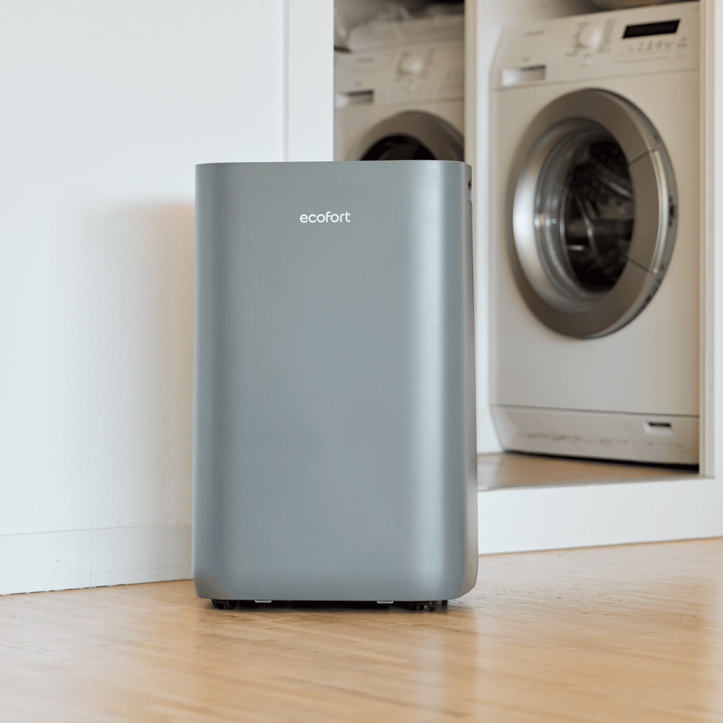 ecoQ DryAir 20L Energy Saver – Cool Gray, starker und leiser Raumentfeuchter mit wenig Stromverbrauch, TCS Testsieger, 50 m²