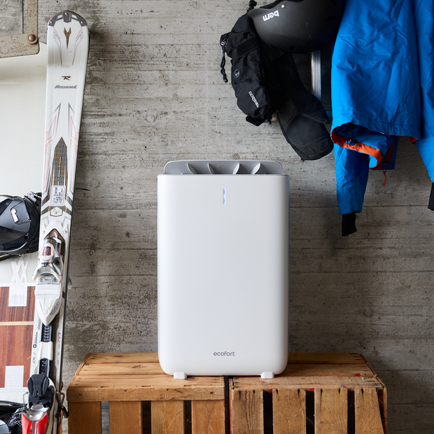 ecoQ DryAir Alpin – Entfeuchter für kalte Räume, Wäsche-Boost per Langdruck für sechs Stunden Power-Modus