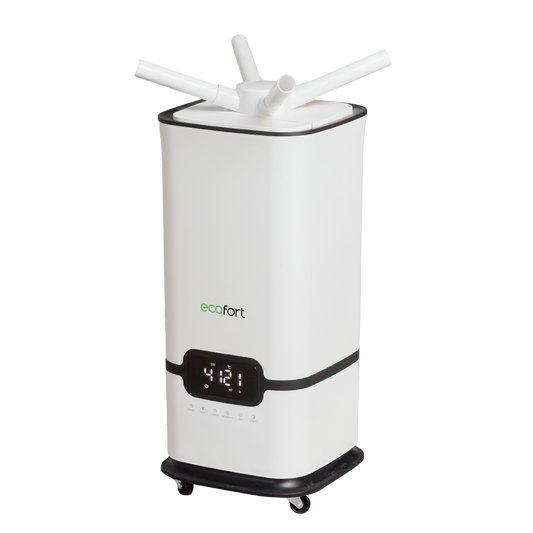 ecoQ HumidAir U1500, leistungsstarker Luftbefeuchter mit Hygrostat und 1500 ml/h Befeuchtungsleistung.