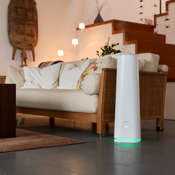 ecoQ HumidAir U500 – leistungsstarker Ultraschallbefeuchter für grosse Räume.