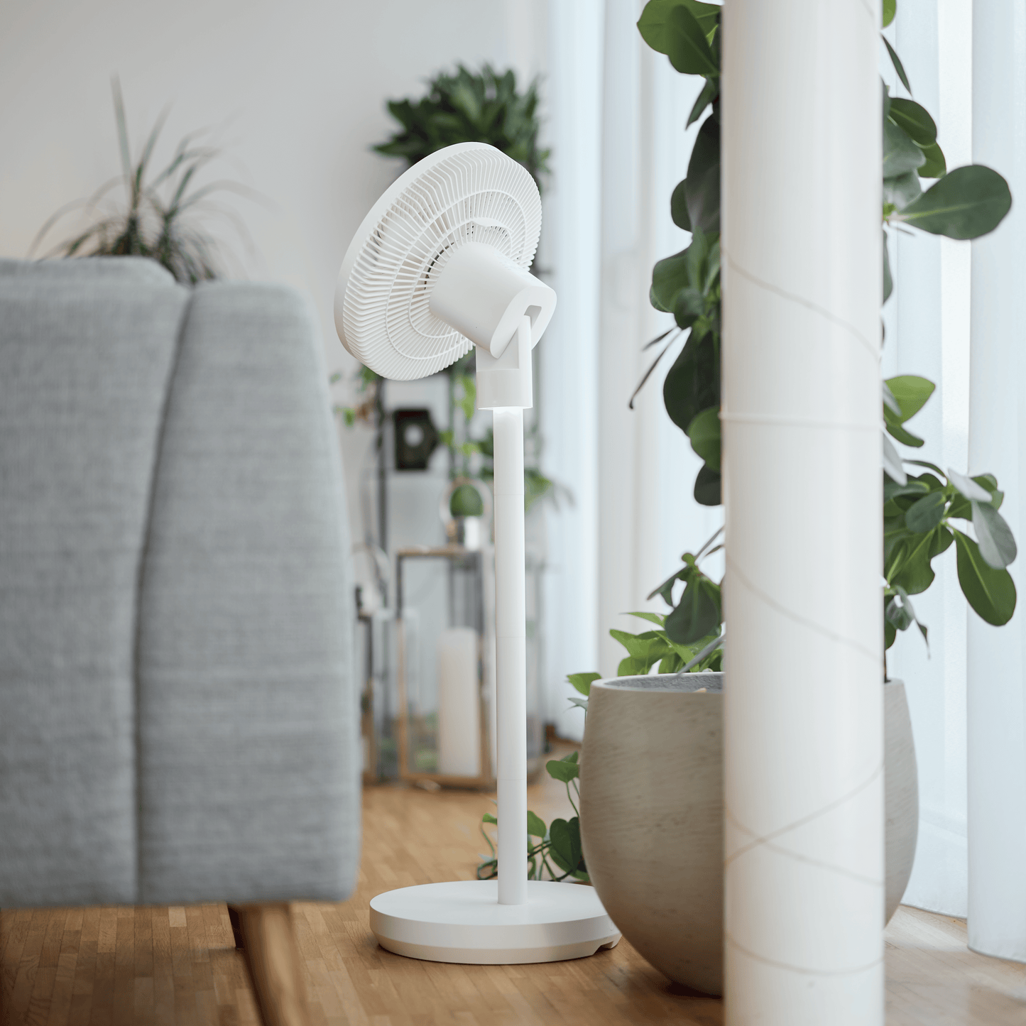 ecoQ SilentAir Due – vielseitiger Tisch-, Boden- und Standventilator in einem Gerät, leise, energieeffizient und platzsparend