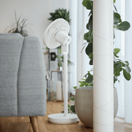 ecoQ SilentAir Due – vielseitiger Tisch-, Boden- und Standventilator in einem Gerät, leise, energieeffizient und platzsparend