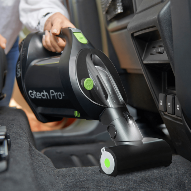 Gtech Pro Bag 2 K9: kabelloser Staubsauger mit 2000 mAh Akku, 1,5 l Behälter und zwei Saugstufen.