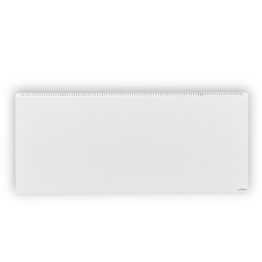 ecoheat Hybrid-T 1400 Infrarot- und Konvektionsheizung an Wand montiert, effizient und wartungsfrei.
