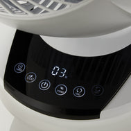 Meaco Air360° ventilator in Kunstleder, multi-direktionaler Luftstrom und ultra-leise mit Quiet Mark Award.