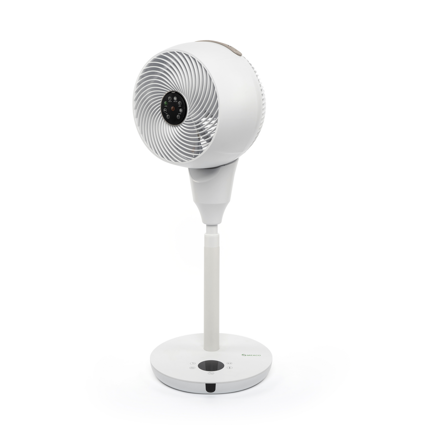 Meaco Air360° Standventilator in Weiss mit Fernbedienung, Ultraleise (20 dB), Multi-Swing-Funktion für Raumventilation.