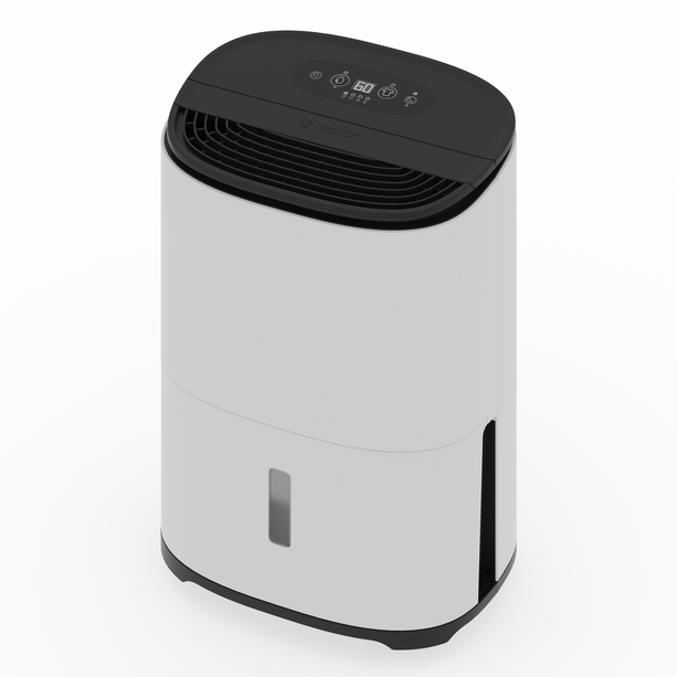 Meaco Arete® One 12L, mobiler Luftentfeuchter an der Wand, mit HEPA-Filter, niedriger Geräuschpegel und einfacher Bedienung.