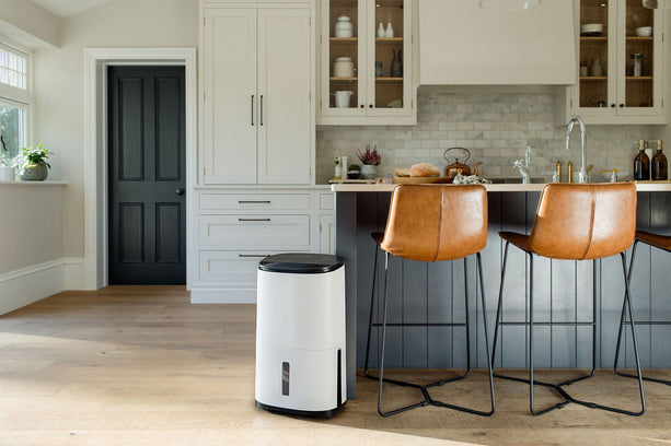 Meaco Arete® One 20L Luftentfeuchter mit 4 Betriebsstufen und 2 Ventilationsstufen für optimale Raumluftqualität.