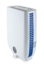 Meaco DD8L Luftentfeuchter in Weiss mit Bedienelementen und Hygrostat.