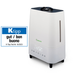 Meaco Deluxe 202 Ultraschall Luftbefeuchter mit Hygrostat und UV-Lampe in modernem Design.