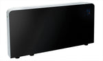Meaco PowerDry Luftentfeuchter in elegantem Schwarz mit Glasfront und Wandmontage, Leistung 53 Liter.