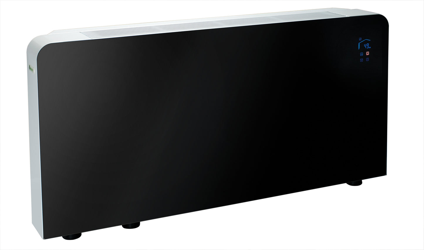 Meaco PowerDry in Schwarz, Wandmontage, 84 Liter Leistung, elegantes Design mit Glasfront.