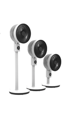 Meaco Sefte Pedestal Ventilator mit 3 höhenverstellbaren Einstellungen und leuchtender Fernbedienung.