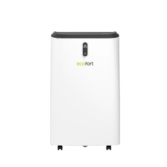 Mobiles Klimagerät ecoQ CoolAir 16+ für Räume bis 45 m², mit WiFi-Fernsteuerung und Energieklasse A.