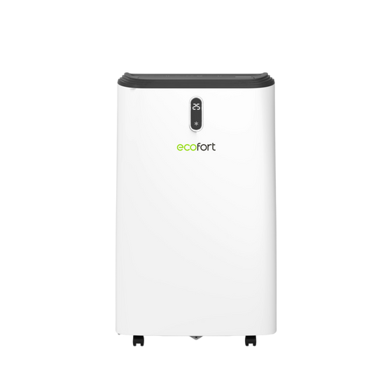 Mobiles Klimagerät ecoQ CoolAir 16+ für Räume bis 45 m², mit WiFi-Fernsteuerung und Energieklasse A.