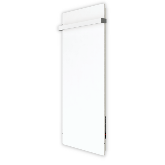 Climastar Slim BIG 800 Toalleros in Weissquarz, Handtuchtrockner mit Stein-Design für Badezimmer.
