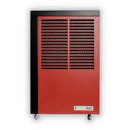 ecodry Neptun Luftentfeuchter in Ruby Red, mobil, mit Hygrostat-Steuerung für optimale Feuchtigkeitskontrolle.
