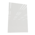 Dünnes, rahmenloses Infrarot-Glasheizpanel ecoheat Vetro in schlichtem Weiss mit glatter Glasoberfläche.