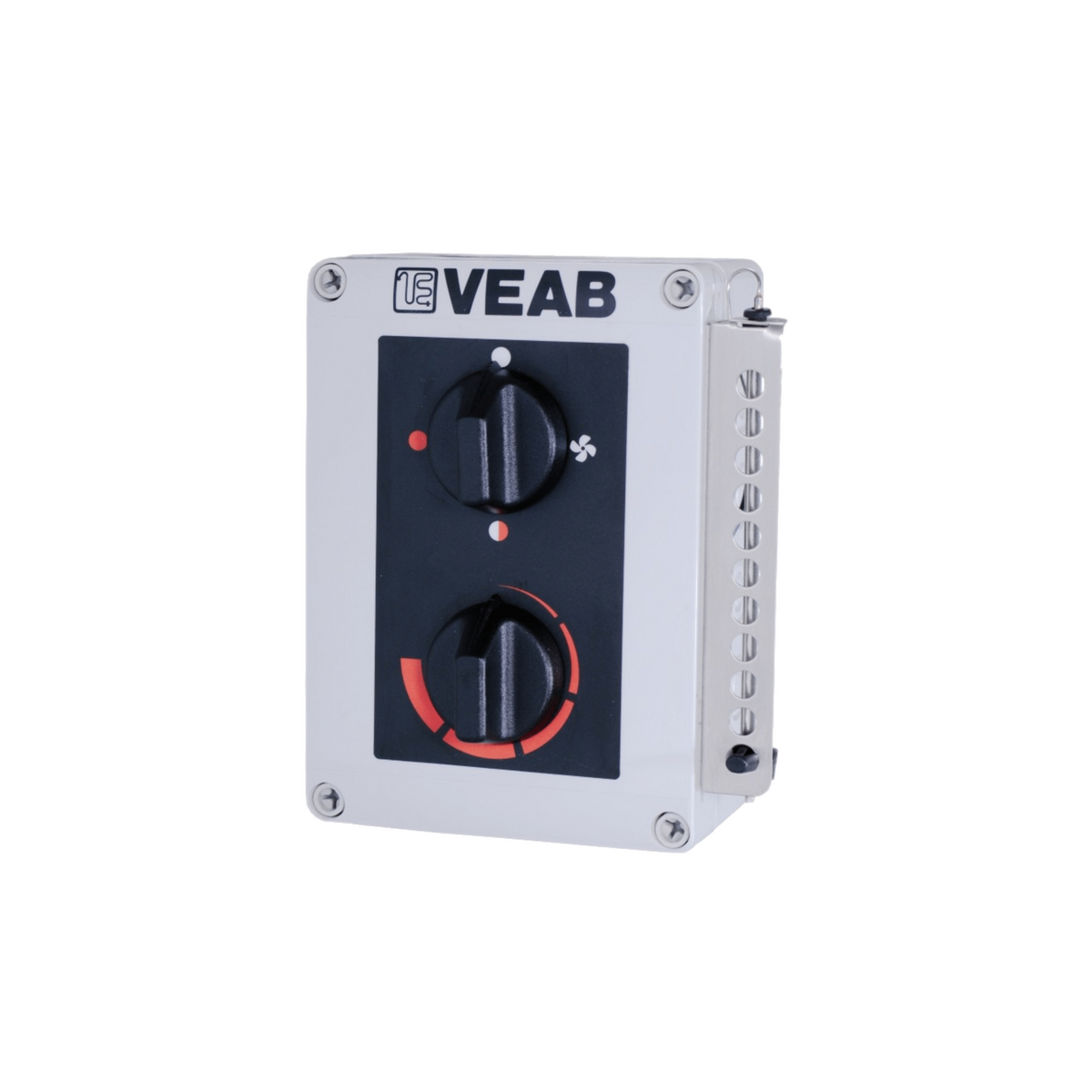 Externe Steuerung mit Thermostat von Veab, eignet sich zur Aufputzmontage, 0,1 kg, nicht programmierbar.