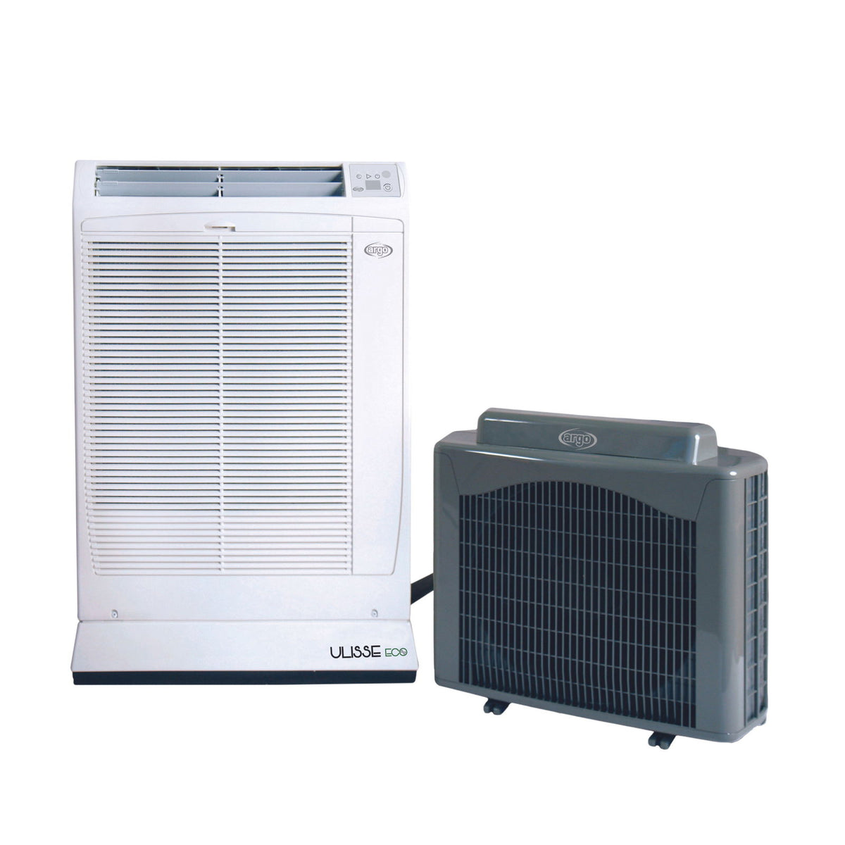 Mobile Split-Klimaanlage Argo Ulisse 13 DCI eco Wi-Fi mit Fernbedienung und energiesparendem Auto-Modus.