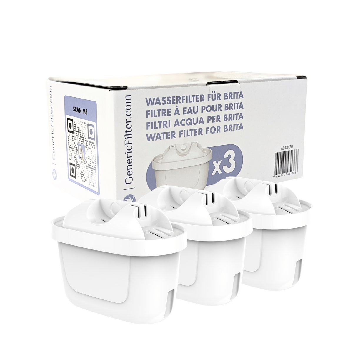 3 Stück GenericFilter für Brita Maxtra, kompakte Wasserfilter zur Verbesserung der Wasserqualität.