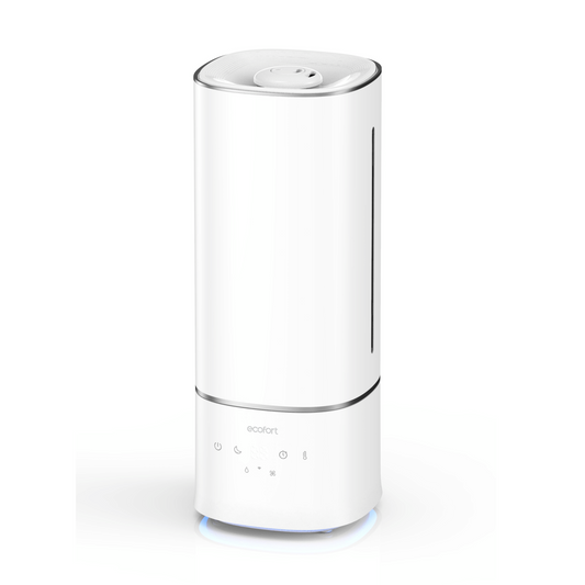 ecoQ HumidAir U400: ultraschall Luftbefeuchter mit Hygrostat, 3 Betriebsstufen und 7-farbigem Licht.