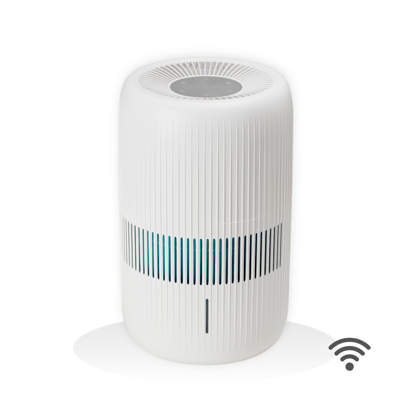 Luftbefeuchter ecoQ HumidAir E600+ mit 4 Betriebsstufen und Hygrostatsystem in einem modernen Raum.