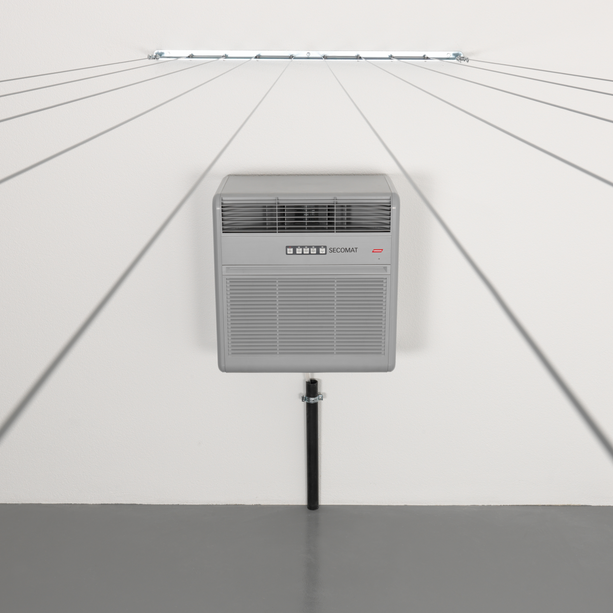 Secomat 200 Wand-Wäschetrockner für Räume bis 50 m², einfache Montage und Bedienung.