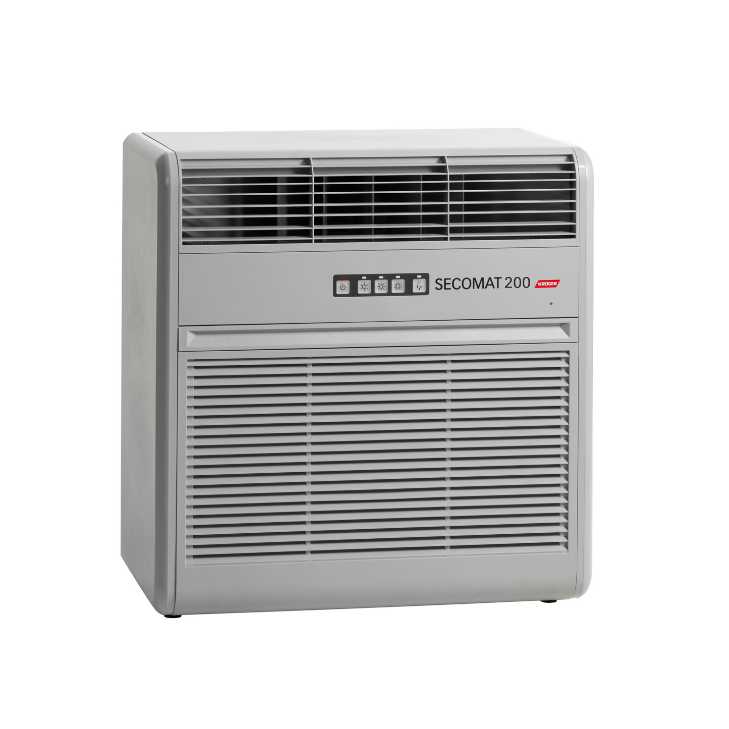 Secomat 200 Luftentfeuchter für die Wandmontage mit 48 kg Bruttogewicht und einfache Bedienung durch vier Tasten.