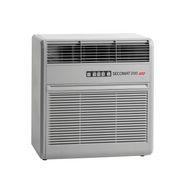 Secomat 200 Luftentfeuchter für die Wandmontage mit 48 kg Bruttogewicht und einfache Bedienung durch vier Tasten.