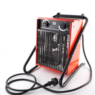 Veab BX 2E Heizlüfter mit 2000 Watt Heizleistung, spritzwassergeschützt und robuster Verarbeitung, ideal für Baustellen.