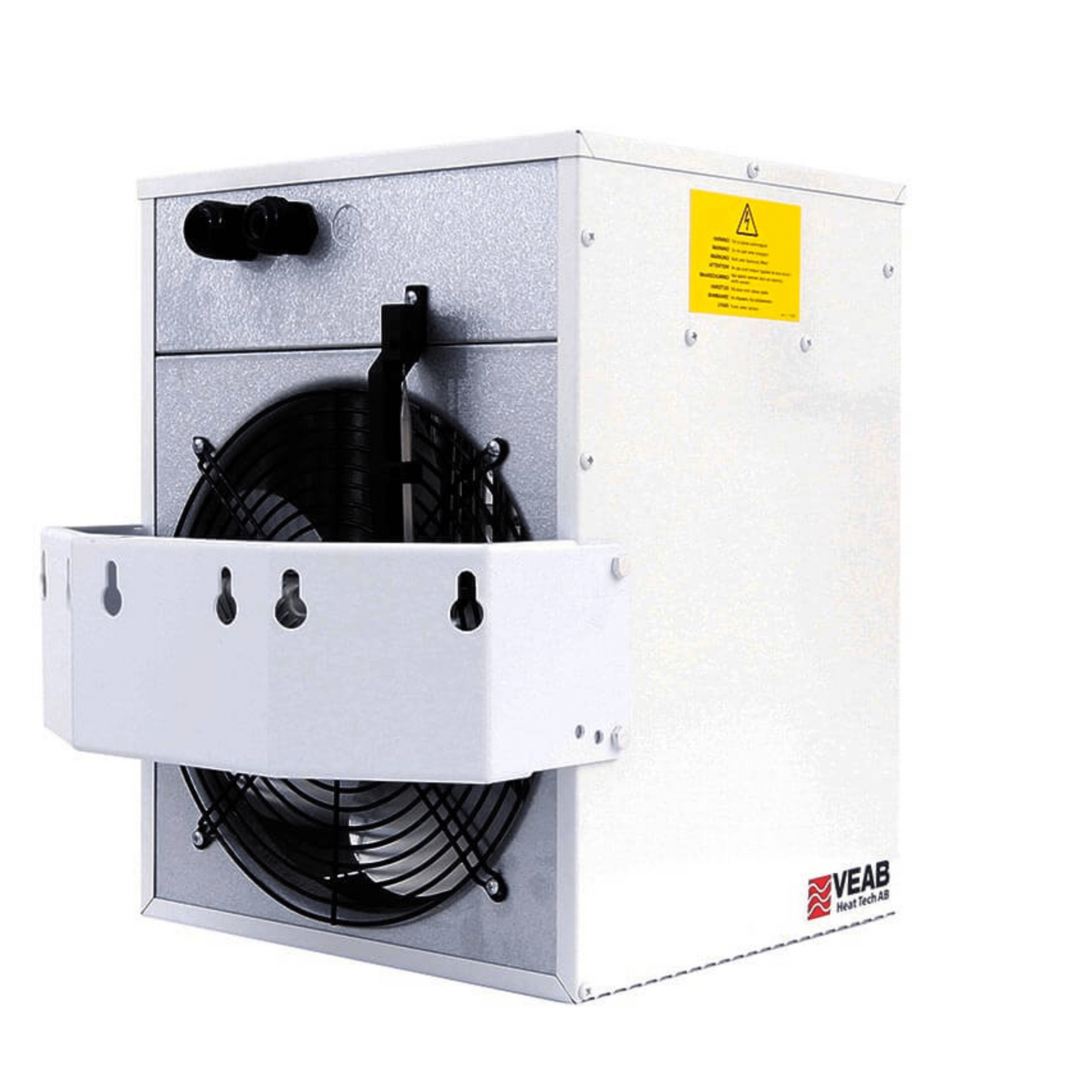 Veab ENV-L 15 kW Elektro-Heizlüfter mit Wandhalterung und regelbarem Gebläse, geeignet für nasse Räume