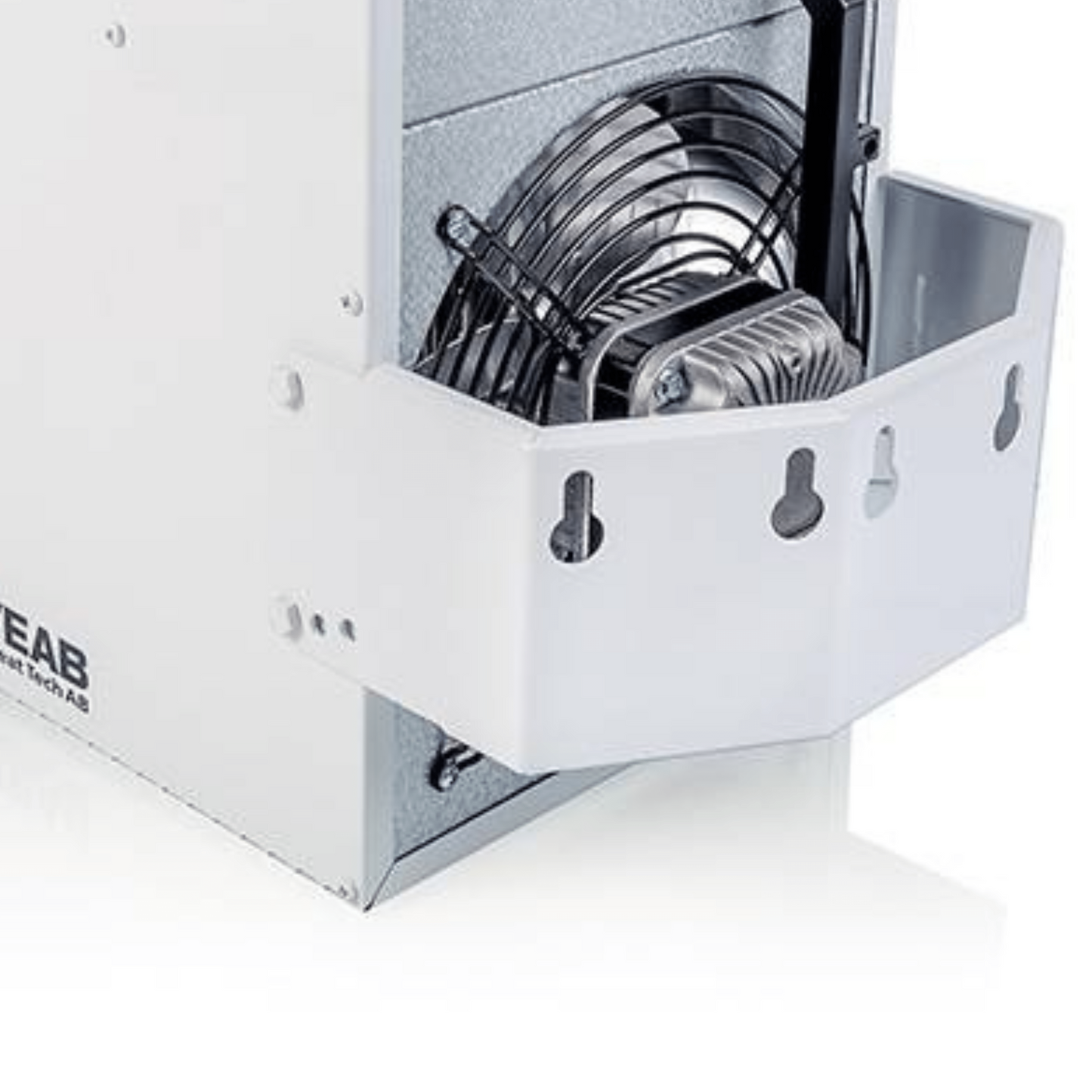 Elektro-Heizlüfter Veab ENV-L 2000W mit Wandhalterung, für feuchte Räume geeignet, IP44 Schutzart.