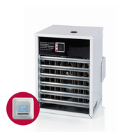 Veab ENV-L 3 kW Elektro-Heizlüfter mit Wandhalterung und einstellbarem Heissluftauslass.