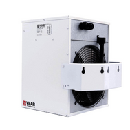 Elektro-Heizlüfter Veab ENV-L 5 kW mit verstellbarer Wandkonsole und externem Thermostat.