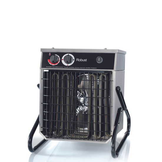 Veab Robust F Heizlüfter für feuergefährdete Umgebung mit 2kW Heizleistung und Wandmontage.