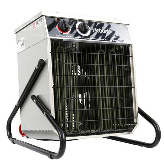 Veab Robust H9 Hochtemperatur Heizlüfter aus Edelstahl, geeignet für intensive Hitzebelastung und Schädlingsbekämpfung.