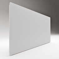 ZenSwiss Niedrigenergie-Infrarotheizung 550W in elegantem mattweiss mit Wand- und Mobilmontageoptionen.