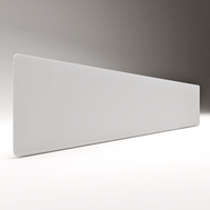 ZenSwiss Niedrigenergie-Infrarotheizung 400W aus Glas in mattem Weiss, 30 x 170 cm, wandmontierbar oder mobil.