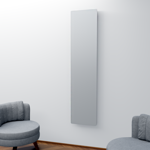 ZenSwiss Niedrigenergie-Infrarotheizung 570W in matt weiss, Wandmontage, elegantes Design 40x170 cm.