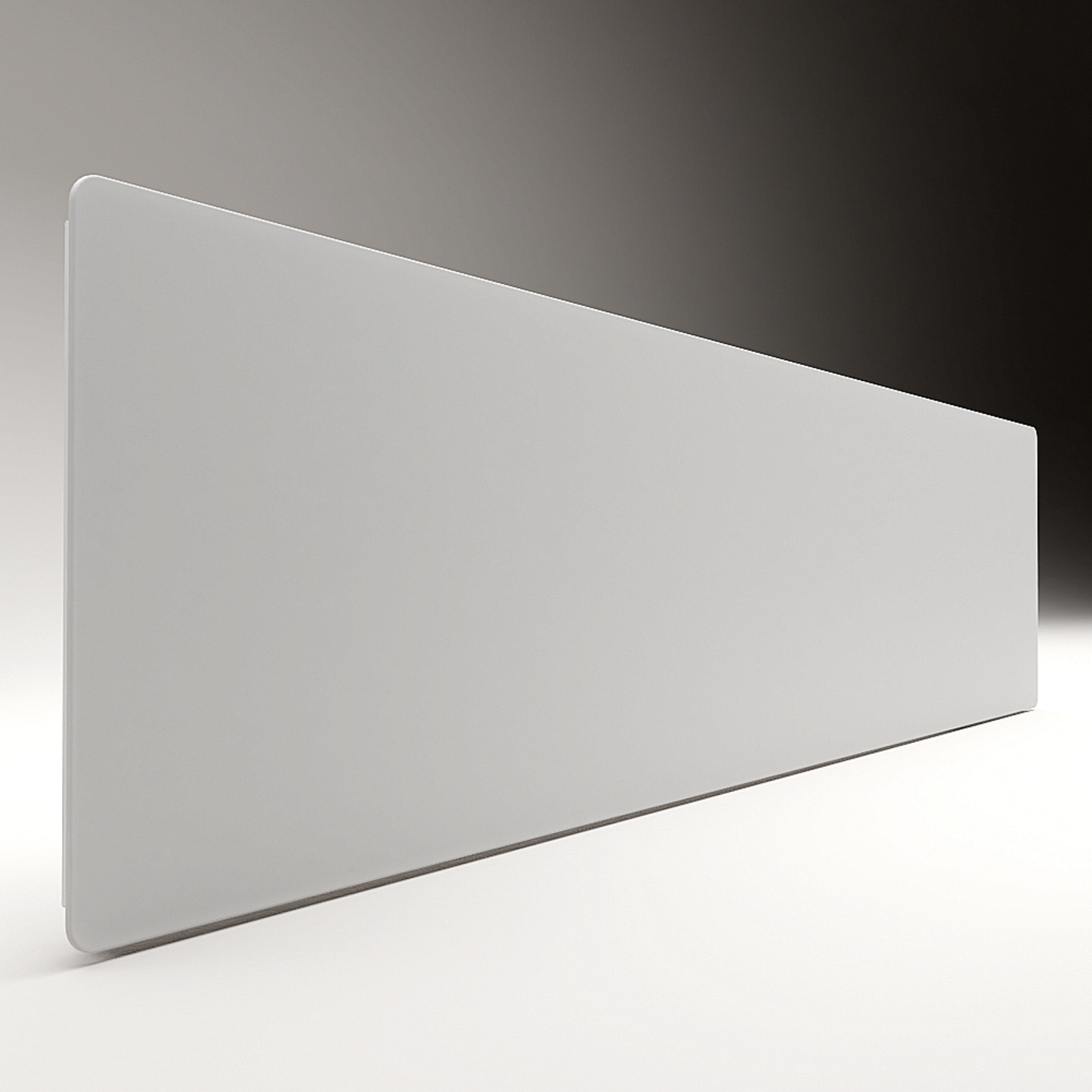 ZenSwiss Niedrigenergie-Infrarotheizung 570W in Matt Weiss, elegantes Design an der Wand montiert.