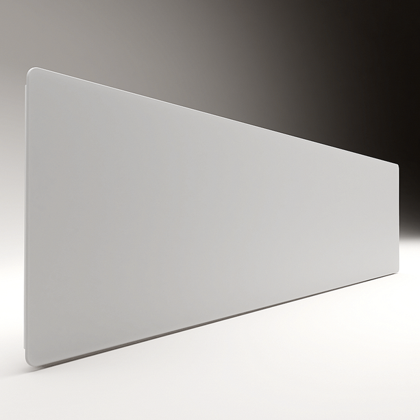 ZenSwiss Niedrigenergie-Infrarotheizung 570W in Matt Weiss, elegantes Design an der Wand montiert.